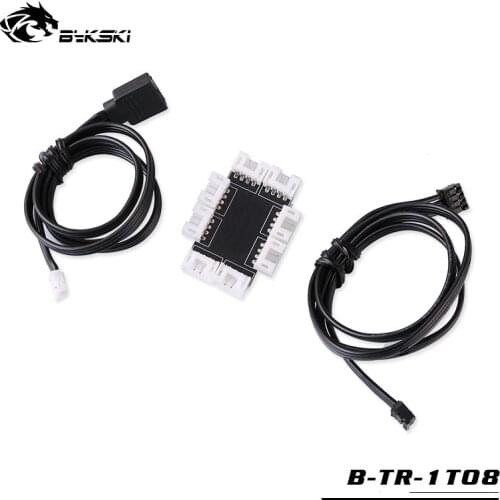 Bykski computer PC Extension Cable Lighting hub,5V RBW 1 To 8,For RBW Products Synchronous to Motherboard B-TR-1TO8