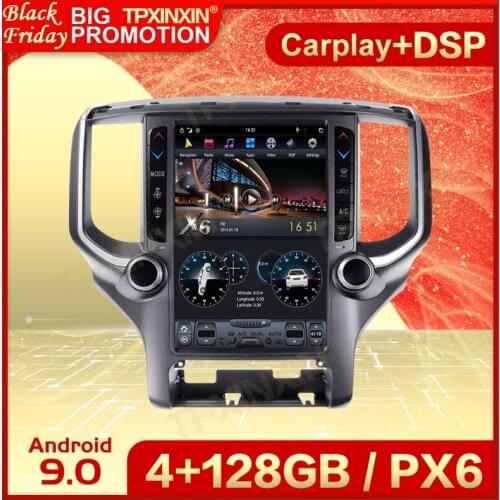Carplay 2 Din Android 9 Tesla Multimedia Stereo For Dodge RAM 2018 2019 2020 GPS Navi Auto Video Radio Receiver Player Head Unit