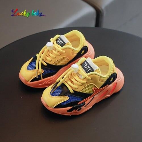 Kids Shoes For Boys Lace-Up Mesh Sneakers Children School Sport Trainers Baby Boy Toddler Little Kids Casual Brand Shoes Girls