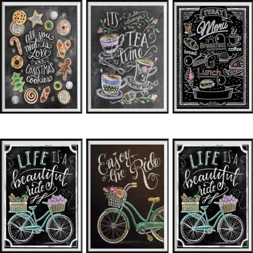 DIY diamond painting cartoon bicycle pattern diamond embroidery cross stitch kit diamond mosaic landscape home decoration