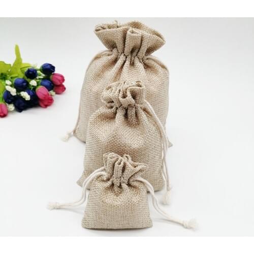 500pcs Jute Bag Drawstring Pouch Gift Box Packaging Bags For Gift Linen Bags Jewelry Wedding/Birthday/Christmas Sack Burlap Bag