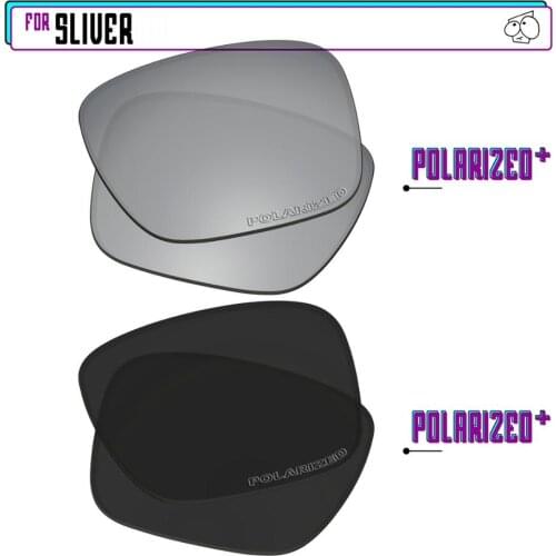 EZReplace Polarized Replacement Lenses for - Oakley Sliver Sunglasses - Blk P Plus-SirP Plus