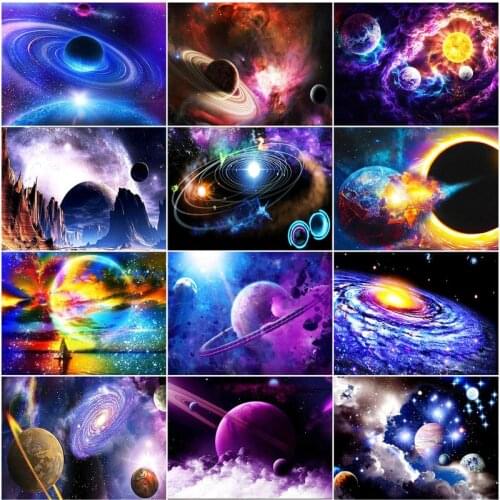 GATYZTORY DIY 50x40cm Oil Painting Drawing On Canvas HandPainted Picture By Numbers Kits Universe Art Gift DIY Home Decoration
