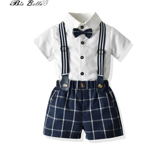 Kids Boy Clothes Set Fashion Gentleman Kids Gentleman Summer 2021 Infant Boys Clothing Wedding Party 1-5 Year Outfits Baby Set