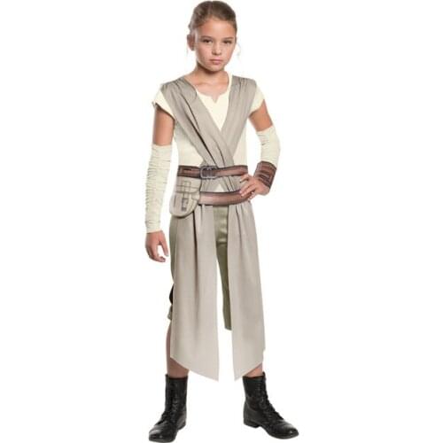 Costume 2017 New The Force Awakens Fancy Child Rey Star Wars Girls Classic Movie Charater Carnival Cosplay Halloween Costume