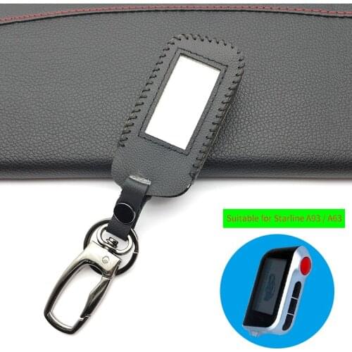 A93 Keychain Leather Cover Skin Key Case for Starline A93 Two Way Car Alarm Remote Controller A63 LCD Transmitter