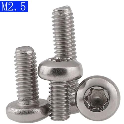 M2.5 - 0.45 (2.5mm) Button Head Torx Security Machine Screws A2 304 Stainless Steel bolts