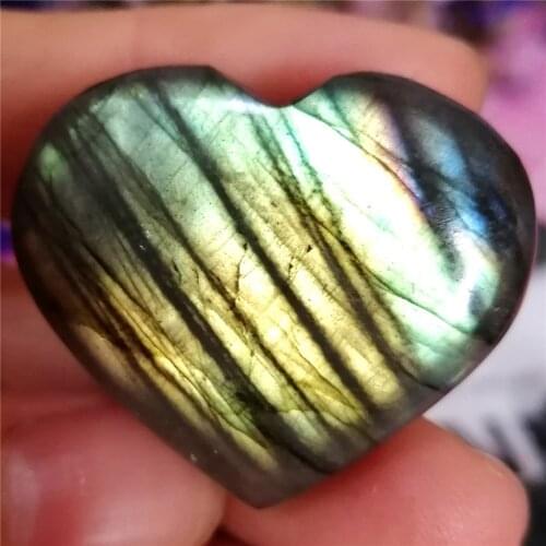 10pcs Top Quality Labradorite Heart Moonstone Positive Energy Reiki Gems Crystal Heart Healing Stones And Minerals Stones Gift