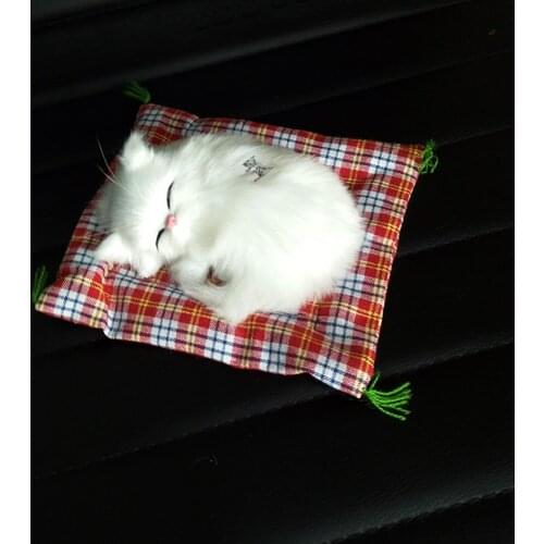 Soft Comfortable Car Ornaments Cute Simulation Sleeping Cat Automobiles Lovely Plush Kittens Doll Toy Children Gifts Accessories