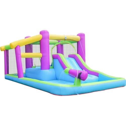 Doctor Dolphin Inflatable Summer Water Big Pool House Kids Jumper Jump Bouncy Castle Water Slide with Water Gun and CE UL Blower