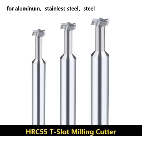 BEYOND 1pcs HRC55 T-Slot Milling Cutters Carbide Tungsten steel T-shaped Knife CNC Mill Center EndMill for Steel Aluminum & M