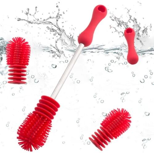 New Silicone baby bottle Brush Multifunctional Long Handle Cleaning Rotary Long Handle Scrubbing Baby Milk Bottle Brush Cleaner