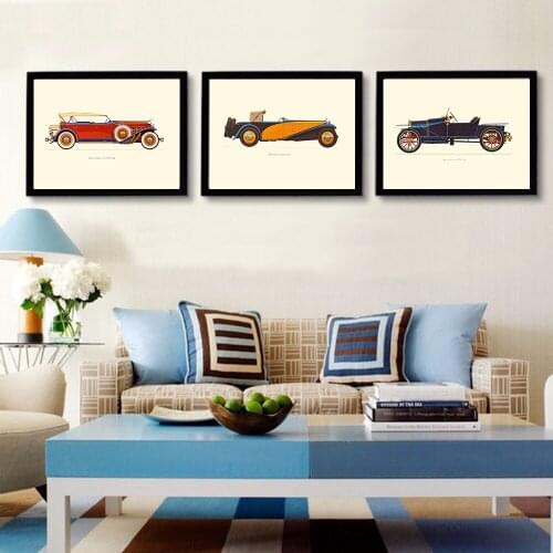 New Classic Cars Vintage Canvas Painting Posters Prints Oil Wall Art Pictures For Living Room Decoration Home Decor Unframed