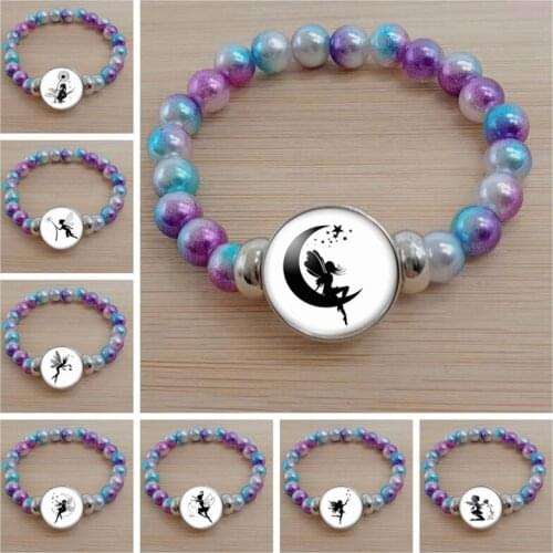 New Fashion Angel Girl Bracelet Glass Cabochon Color Bead Bracelet Gift