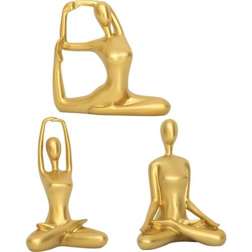 Resin Creative Yoga Statue Desktop Figurine Yoga Studio Sculpture Ornaments