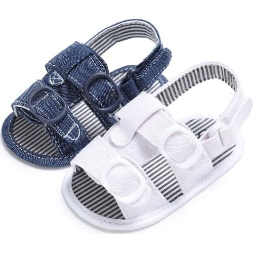 Simple baby childrens shoes newborn male baby blue white soft canvas first pedestrian suitable for button baby toddler shoes