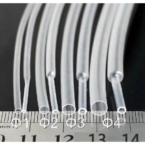 1Meter 2:1 Transparent Clear1mm 2mm 2.5mm 3mm 3.5mm 4mm 5mm 6mm Heat Shrink Tube Ultra thin Tubing Cable Sleeves Wire