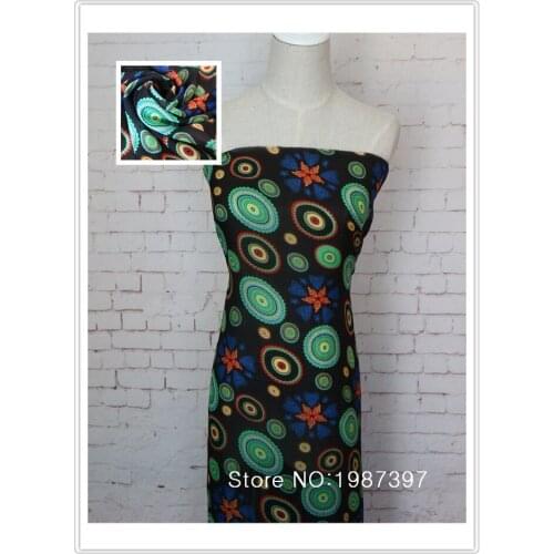 Chiffon velvet fabric blue big dots Geometry printed for apparel and scarf LS-4743