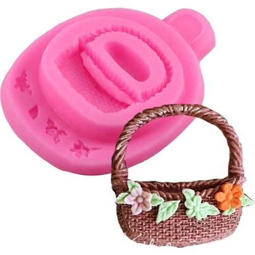 Flower Basket Resin Fondant Silicone Mold for DIY Pastry Cupcake Cake Dessert Plaster Lace Decoration Baking Tool Kitchenware
