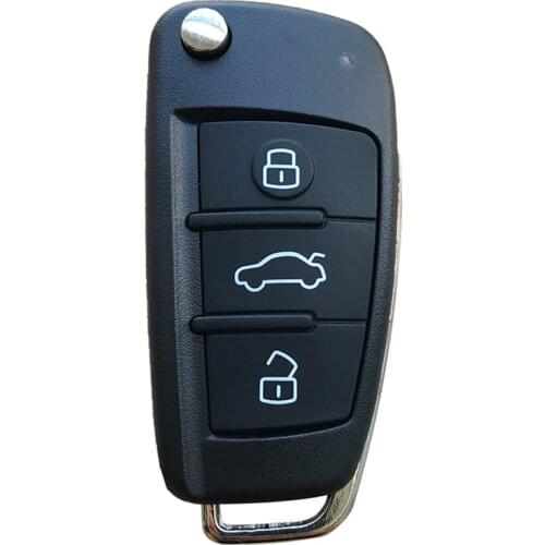 3 Buttons Folding Remote Flip Car Key Case Shell Fob For Audi A2 A3 A4 A6 A6L A8 Q7 TT Key Fob Case Replacement Uncut HU66 Blade