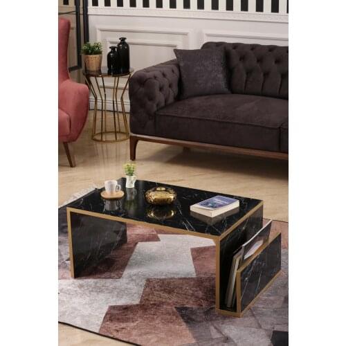 Modern Rises Design Black Marble Pattern Dergilikli Medium coffee table coffee tables table basse furniture living room table