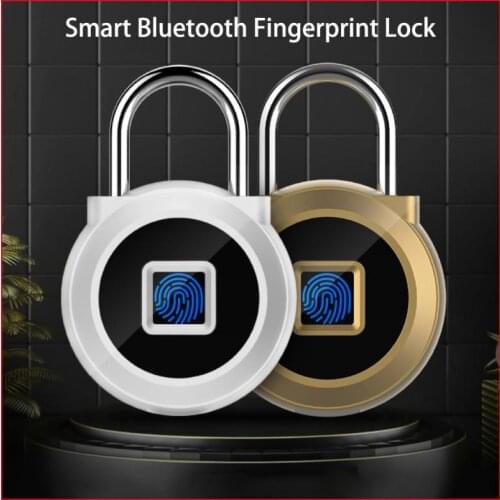 Smart Bluetooth Fingerprint Lock Outdoor Waterproof Stainless Steel Padlock Anti-theft Password Door Lock Work With LOCK App
