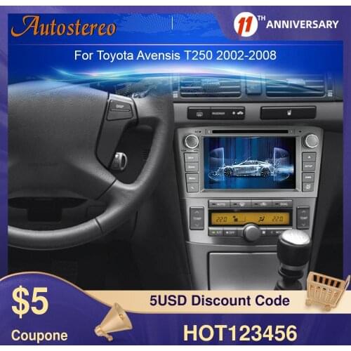 UK Stock Android 10 16G Car DVD Player For Toyota Avensis 2002-2008 T250 GPS Navigation multimedia radio tape recorder head unit