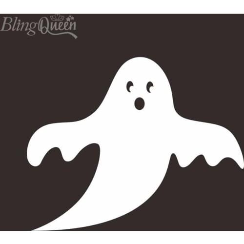 BlingQueen 12PCS/LOT Iron On Hologram Vinyl Sticker Hot Fix Vinyl Patches Halloween Ghosts Design