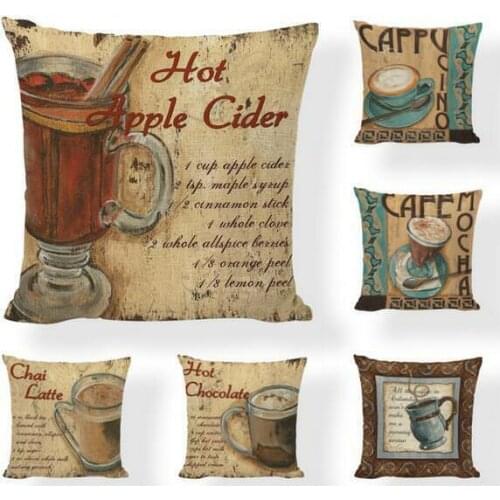 Handmade Vintage Cushion Case Soft Back Cushion Room Gifts Single Sides Printing Hot Pillow Case Linen