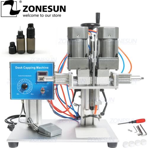 ZONESUN E-juice E-liquid Desktop Trigge Cap Capper Twist Glass Dropper Spout Pouch Bottle Capping Machine