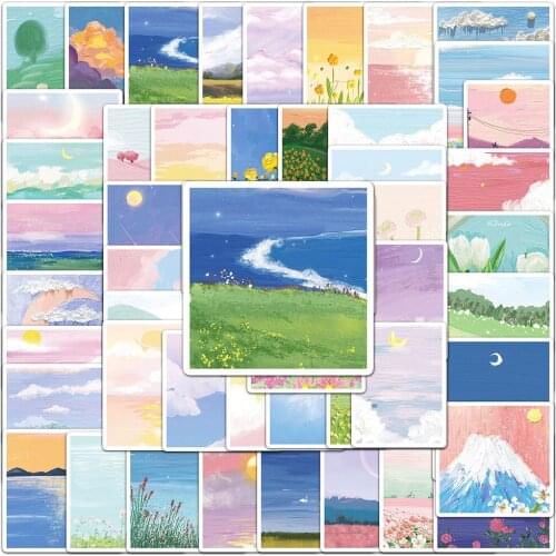 10/30/50 Pcs INS Small Fresh Art Oil Painting Poster Stickers Fridge Phone Laptop Luggage Wall Notebook Car Graffiti Kids Toys