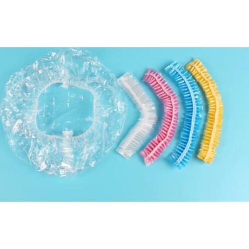 20pcs Swimming Cap Sauna Bath Hat Clear Disposable Plastic Shower Bath Caps for spa Salon Hair Bonnet Satin Bonnet