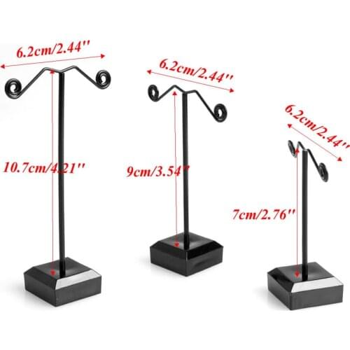 3Pcs Earring Necklace Jewelry Metal Tree Display Stand Hanger Holder Show Rack