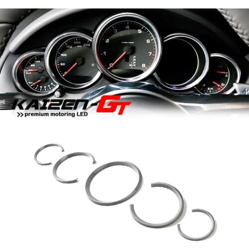 5pcs Silver ABS Dashboard Instrument Panel Decorative Ring Cover Trims Sticker For Porsche 911 Cayenne Panamera Car Accessories