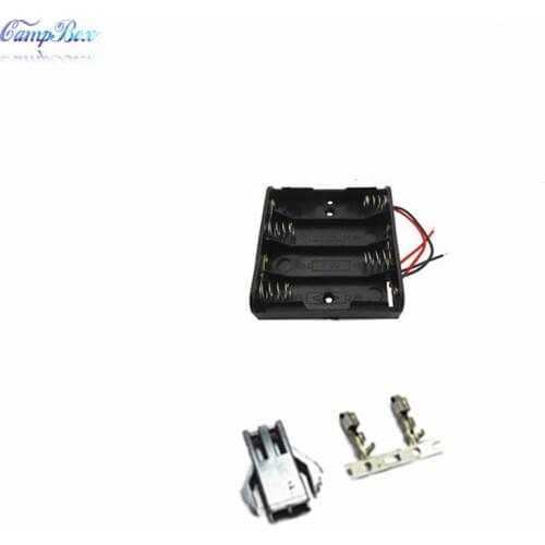 50Pcs 4xAA Battery Case Holder Socket Wire Junction Boxes With 15cm Wires, SM2.54 Header and Crimps