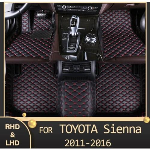 MIDOON Car floor mats for Toyota Sienna(Eight Seats)2011 2012 2013 2014 2015 2016 Custom auto foot Pads automobile carpet cover
