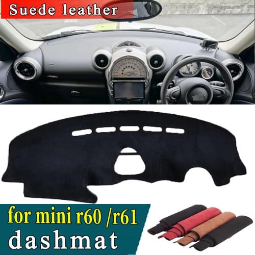 Car-styling Suede Leather Dashmat Dashboard Cover Pad Dash Mat Carpet Custom For Mini Countryman R61 R60 2013 2014 2015 2016
