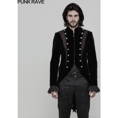 Punk Rave Gothic Fashion Visual Kei Vintage Party Retro Victorian Tailcoat Jacket WY857
