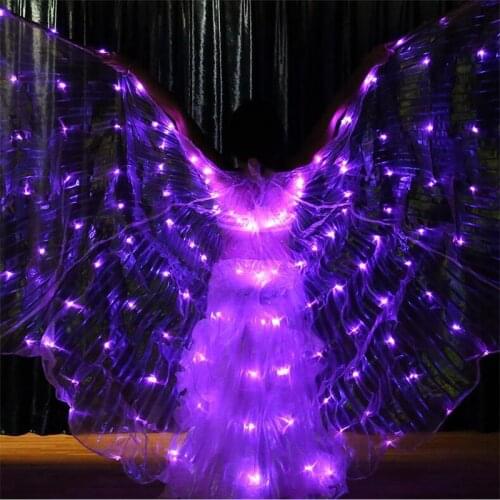 K04 Bellydance 6 colors change colorful led light wings perform dress wings butterfly wears led costumes bar luminous cloak led