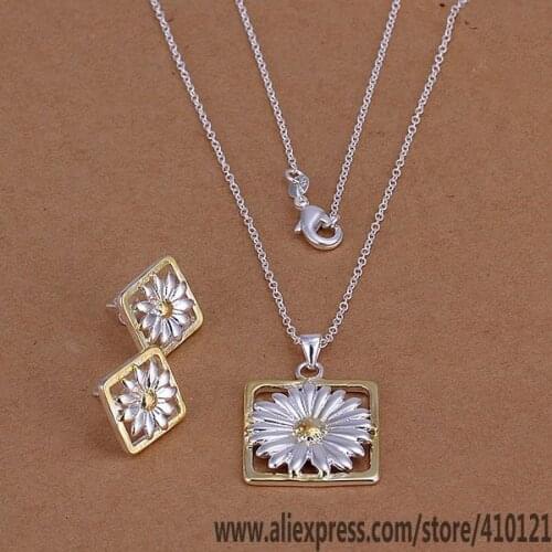 S127 Lucky Charm Silver Color Jewelry Sets For Women Fashion Jewelry Lady Accessories Fashion Chrysanthemum /dcfaltma Hqnaqhua