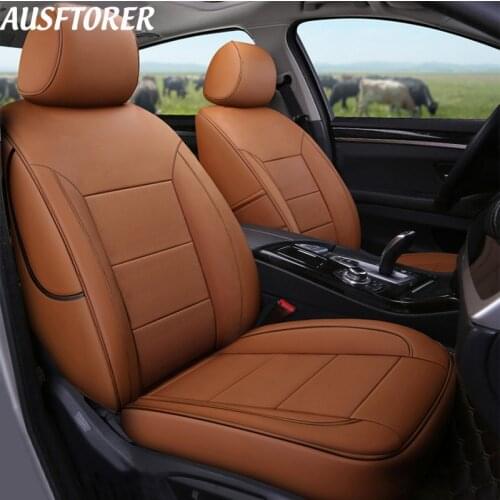 AUSFTORER Leather Car Seats for Suzuki Grand Vitara Cowhide Auto Seat Covers Custom Cushion Front & Rear Protectors Accessories