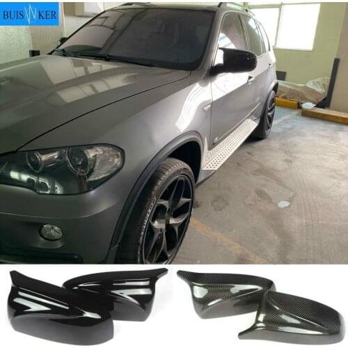 A Pair Carbon Fiber/ABS Mirror Cover X5 X6 Car Side Rearview Mirror Cap Cover Replacement For BMW X5 X6 E70 E71 2007-2013