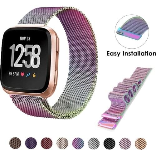 Strap For fitbit versa 2 Wrist Metal Bracelet Stainless Steel Replacement Watchband for Fitbit versa lite Strap Wristbands belt