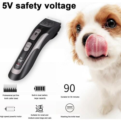 Mini Pet Dog/Cat Dog Hair Trimmer Rechargeable Low Noise Hair Grooming Kit with 4 Guide Combs Nail Clipper 4-gear Adjustable