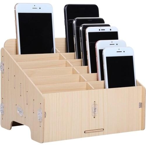 Multifunctional 12 Grid Wooden Storage Box Mobile Phone Repair Tool Box Motherboard Accessories Storage Box