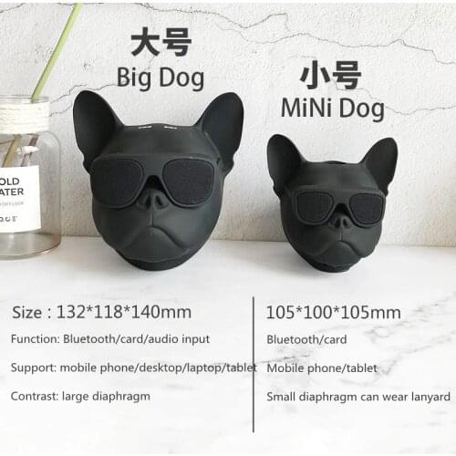 Fashion Aerobull dog Dog Head Bluetooth 4.1 Lanyard Bulldog Bluetooth wireless speaker HIFI subwoofer support U disk TF card