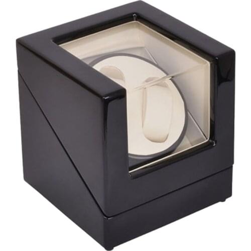Watch Winder ,LT Wooden Automatic Rotation 2+0 Watch Winder Storage Case Display Box (Outside is black and inside is white)2019