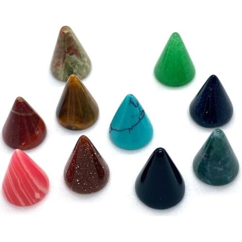 Natural Stone Tapered Lapis Lazuli and Obsidian Colorful Pendant DIY Creative Gift Charm Necklace Bracelet Jewelry Accessories