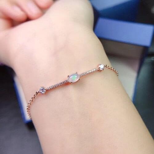 Natural Opal Bracelet 925 Silver Ladies Bracelet Graceful Luxury Fashion Elegant Design Temperament Bracelet