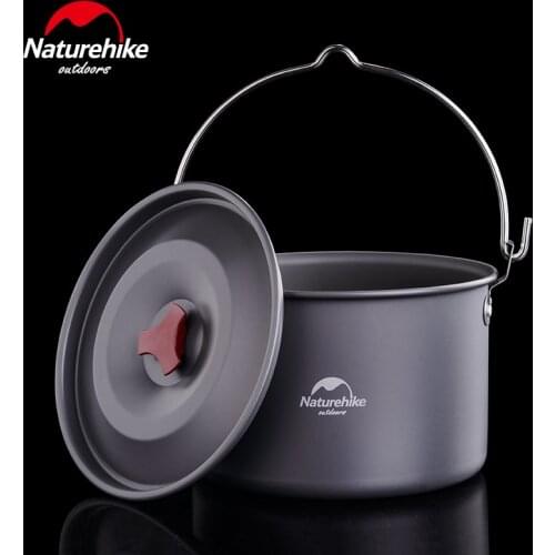 Naturehike 4L Camping Cookware Pot Ultralight Tourism 4-6 Person Cooking Pot Aluminum Alloy Durable Camping Picnic Equipment